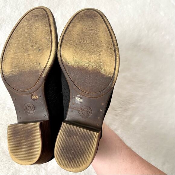 Lucky Brand Perforated Black Leather Booties Size 5.5 - Picture 7 of 7